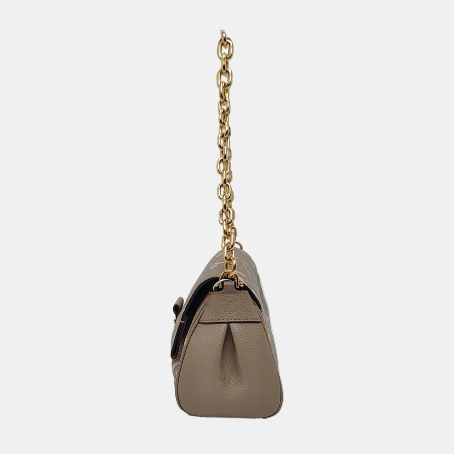 LOUIS VUITTON FAVORITE Gray Cowhide Embossed Shoulder Bag Crossbody 2 Removable Straps Golden Hardware-(SKU)-969275114