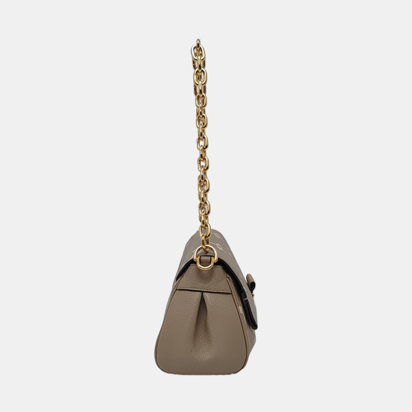 LOUIS VUITTON FAVORITE Gray Cowhide Embossed Shoulder Bag Crossbody 2 Removable Straps Golden Hardware-(SKU)-969275114