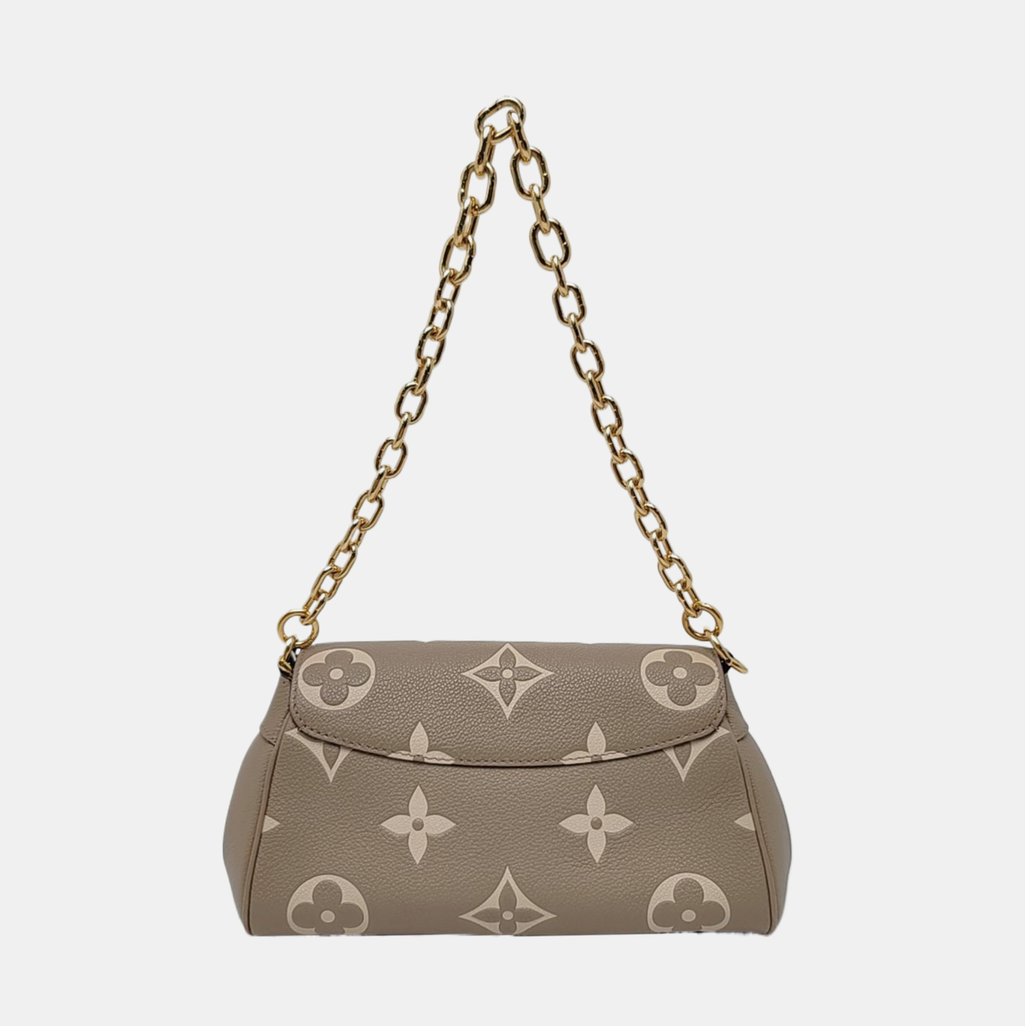 LOUIS VUITTON FAVORITE Gray Cowhide Embossed Shoulder Bag Crossbody 2 Removable Straps Golden Hardware-(SKU)-969275114