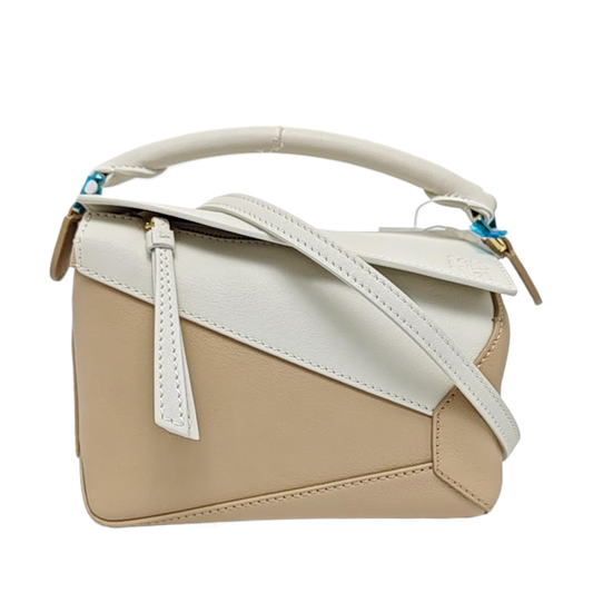 LOEWE Puzzle Mini Multicolor Leather Embossed Geometric Shoulder Bag Tote Crossbody Bag Gold Hardware Removable Strap-(SKU)-969738661