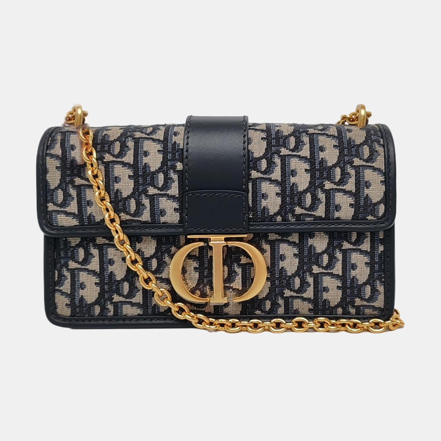 DIOR 30 Montaigne East-West blue canvas Monogram jacquard Montaigne bag shoulder bag crossbody bag removable shoulder strap-(SKU)-969790109