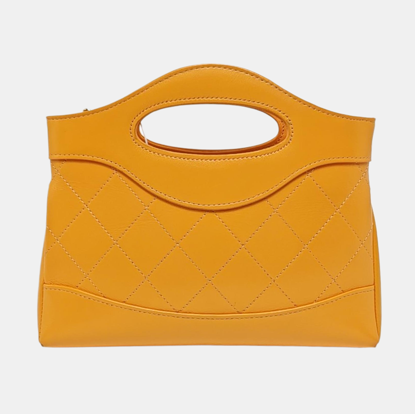 CHANEL CHANEL 31 Nano Yellow Calfskin Quilted Shoulder Bag Crossbody with Gold Hardware-(SKU)-970371087