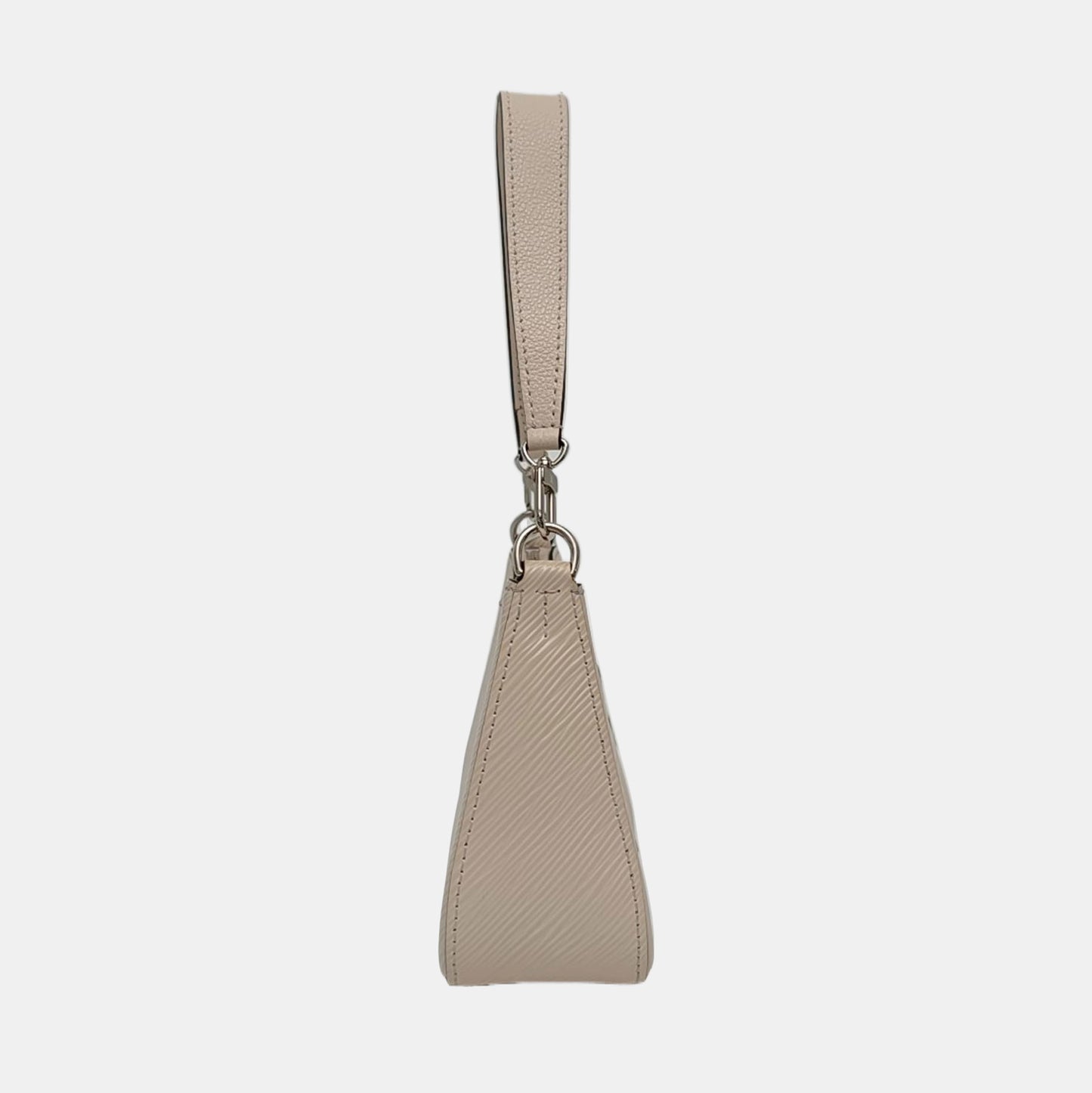 LOUIS VUITTON MARELLE White EPI Calfskin Water Ripple Shoulder Bag with Silver Hardware, 2 Pouches and Detachable Strap-(SKU)-970597498