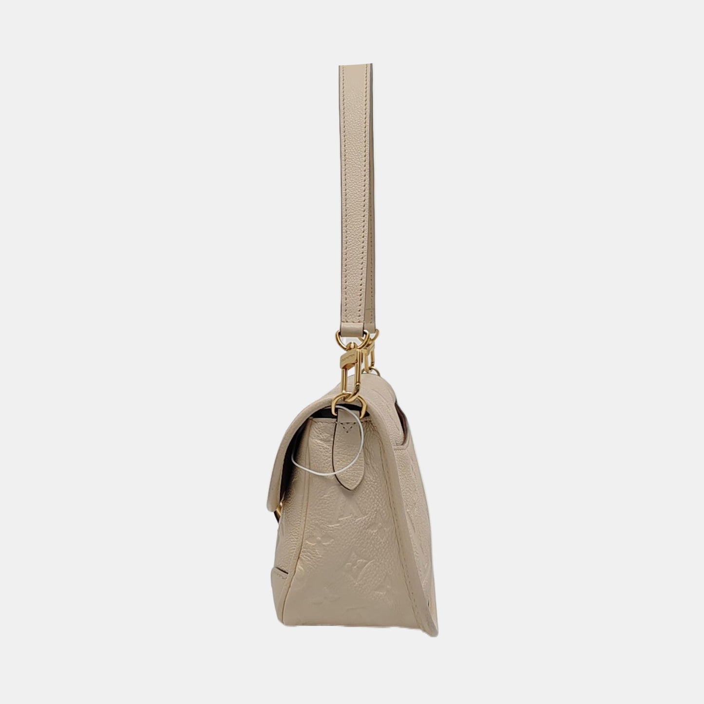 LOUIS VUITTON DIANE Beige Calfskin Monogram Crossbody Shoulder Bag with Detachable Strap and Golden Hardware, 2 Straps-(SKU)-970862956