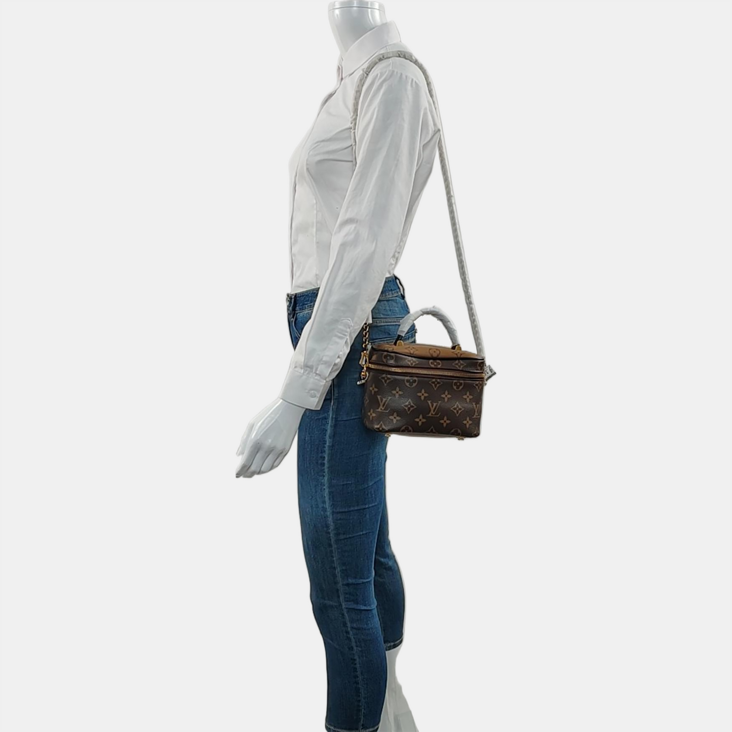 LOUIS VUITTON NICE Small Brown Coated Canvas Vintage Shoulder Bag Tote Bag Crossbody Bag Gold Hardware Removable Strap-(SKU)-969536656
