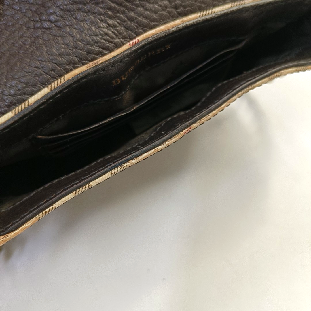 BURBERRY Brown Coated Canvas Warhorse Grain Single Shoulder Bag Crossbody Bag Golden hardware-(SKU)-953635719