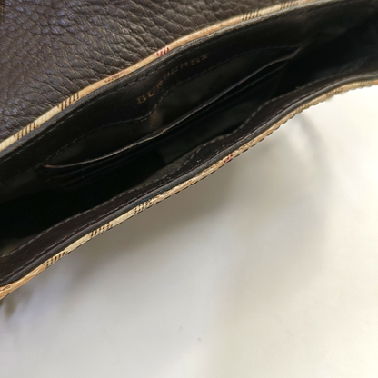 BURBERRY Brown Coated Canvas Warhorse Grain Single Shoulder Bag Crossbody Bag Golden hardware-(SKU)-953635719