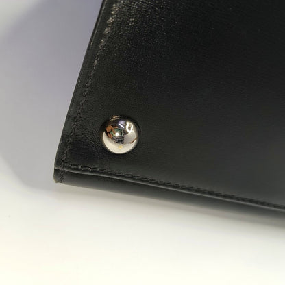 HERMÈS Dalvy, black BOX leather handbag, silver hardware, vintage model-(SKU)-968352892