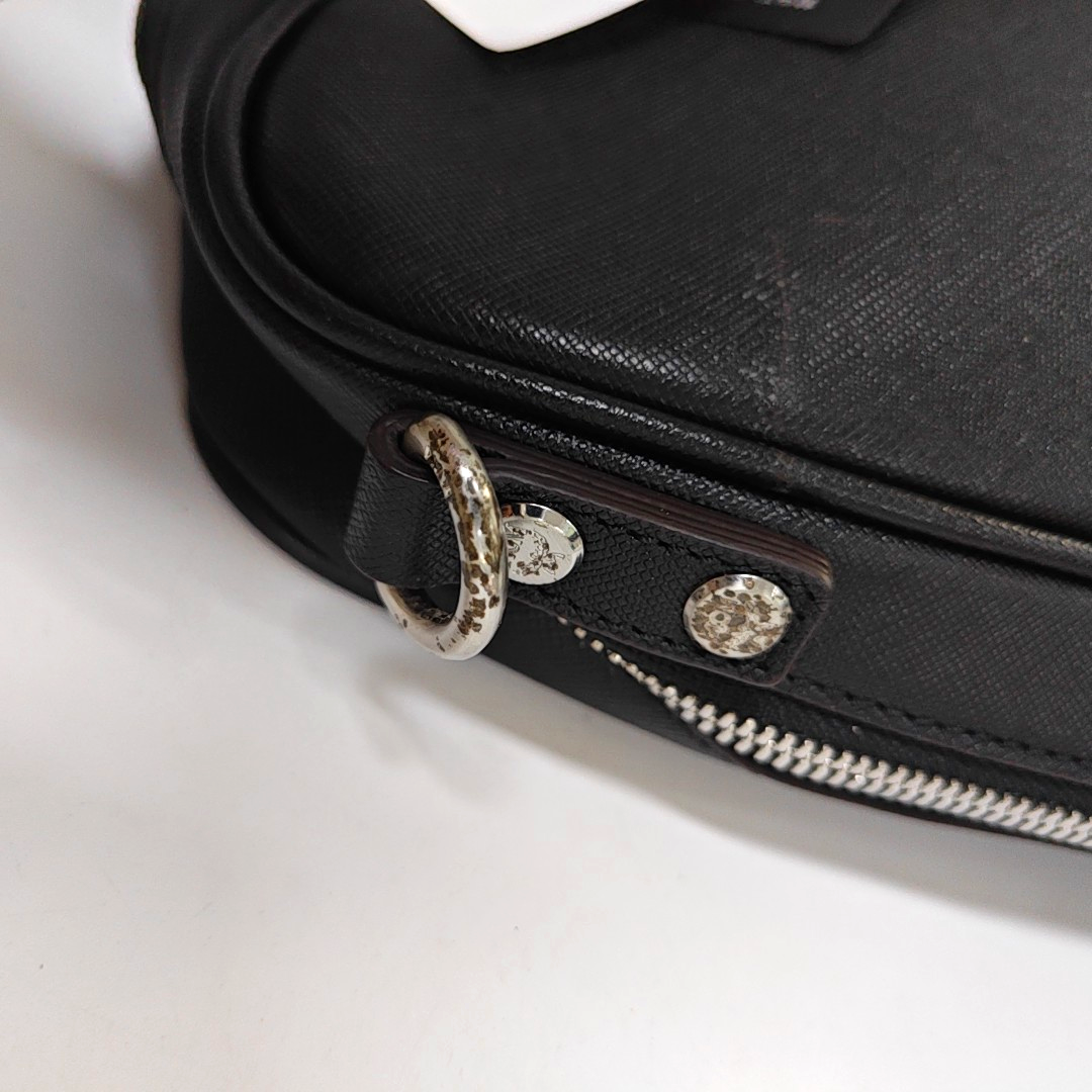 MCM Black Leather Single Shoulder Bag Handbag Crossbody Silver Hardware Removable shoulder strap-(SKU)-935548378