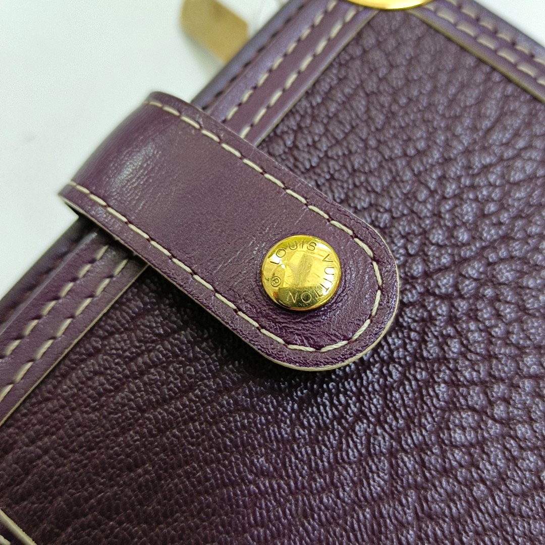 LOUIS VUITTON INTERNATIONAL Burgundy Lamb Leather Wallet Golden hardware-(SKU)-956129295