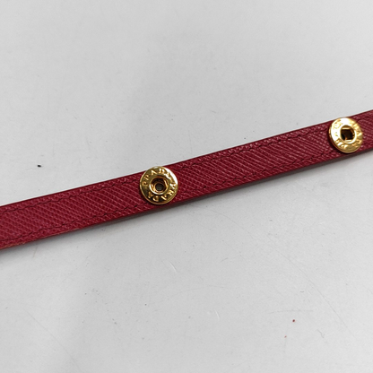 PRADA Red Cowhide Crosshatch Crossbody Bag Golden hardware Removable shoulder strap-(SKU)-953953662