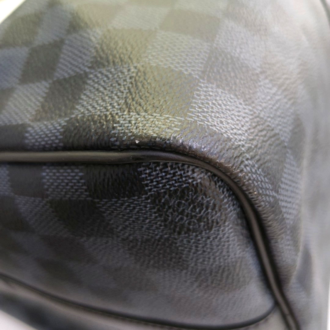 LOUIS VUITTON KEEPALL 45 Blue Coated Canvas Monogram Chessboard Boston Bag with Removable Strap-(SKU)-968524885