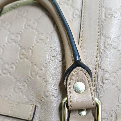 GUCCI Light Pink Cowhide Embossed Monogram Shoulder Bag Tote Bag Golden hardware Removable shoulder strap-(SKU)-947868328