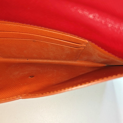 PRADA Red cowhide logo cross-grain wallet Golden hardware-(SKU)-936291107