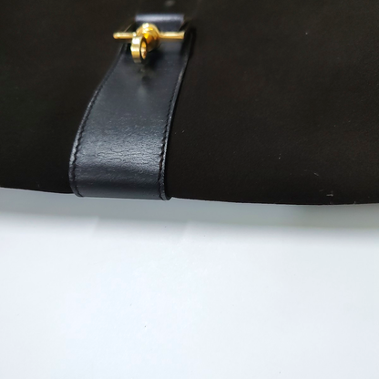 GUCCI Dark Brown Velvet Leather Single Shoulder Bag Tote Bag Golden hardware-(SKU)-940165554