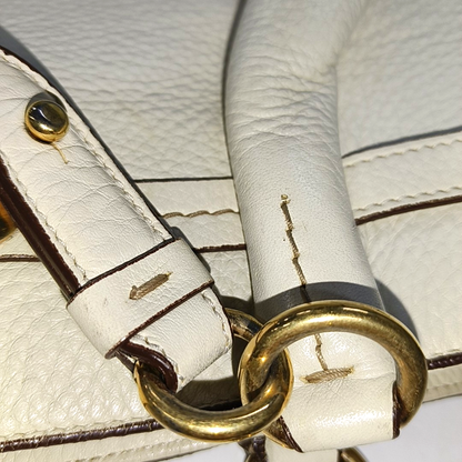 FERRAGAMO Sookie White Leather Handbag Golden hardware-(SKU)-13881805