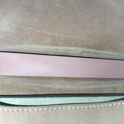 Chloé Drew Medium size Pink Suede Piggy Bank Bag Crossbody Bag Shoulder Bag Golden hardware Removable shoulder strap-(SKU)-13484103