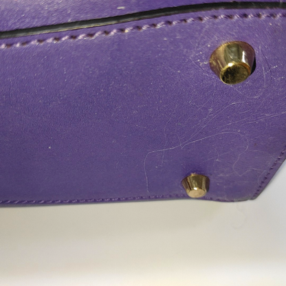 MCM Purple Leather Single Shoulder Bag Handbag Crossbody Bag Golden hardware Removable shoulder strap-(SKU)-14183353