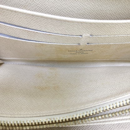 LOUIS VUITTON White Coated Canvas Checkered Wallet Golden hardware-(SKU)-960575120
