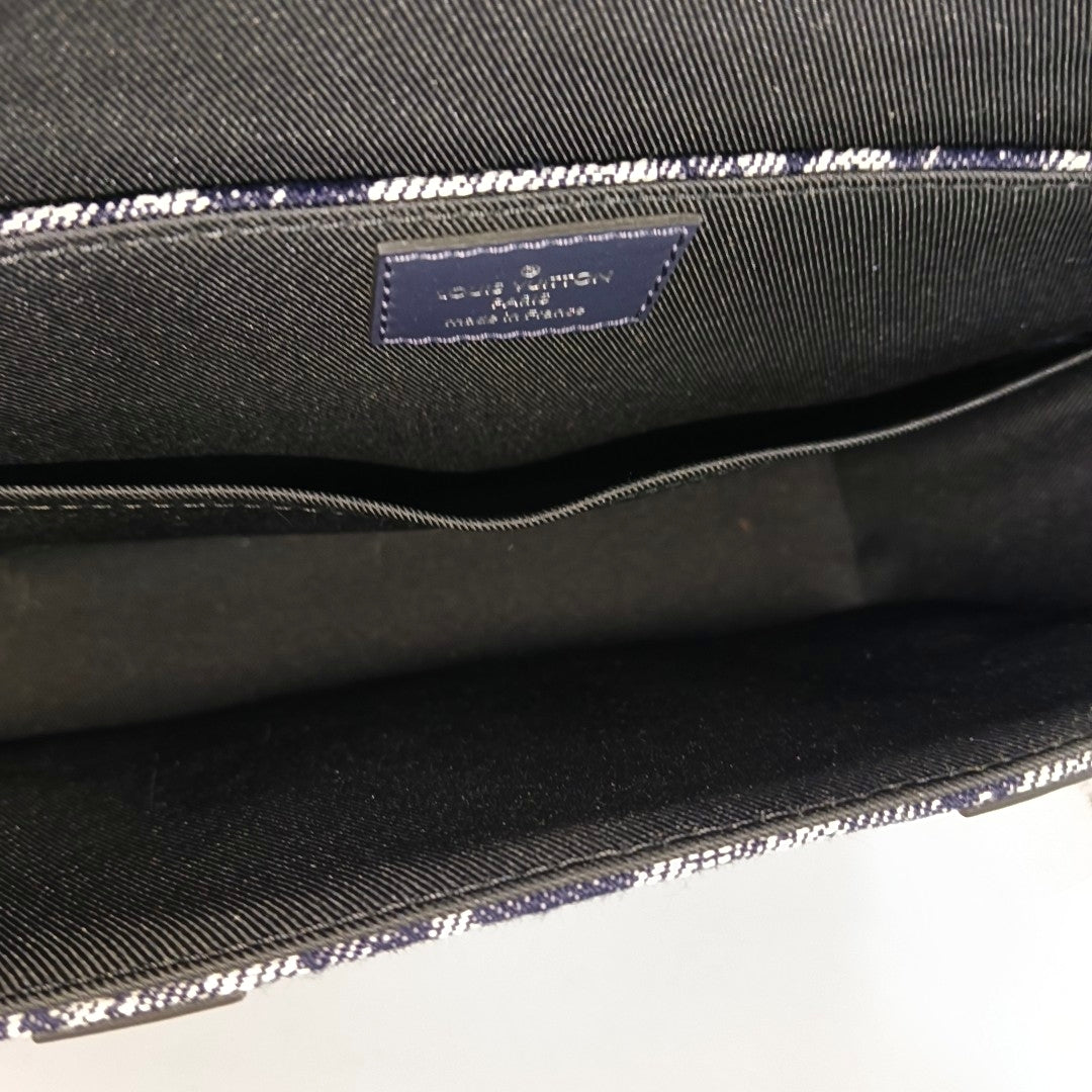 LOUIS VUITTON TRUNK Small Light Blue Canvas Monogram Messenger Bag Single Shoulder Bag Tote Bag Crossbody Bag Silver Hardware-(SKU)-971002419