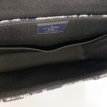 LOUIS VUITTON TRUNK Small Light Blue Canvas Monogram Messenger Bag Single Shoulder Bag Tote Bag Crossbody Bag Silver Hardware-(SKU)-971002419