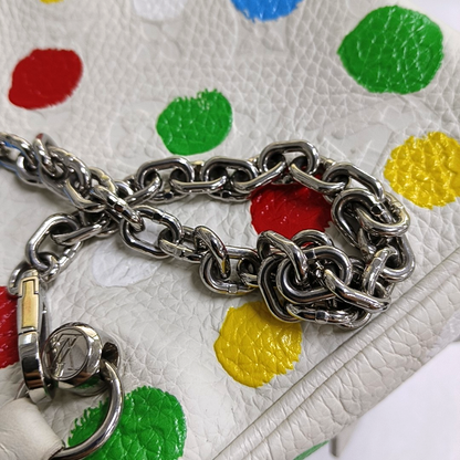 LOUIS VUITTON SQUARE White Calf Leather Printed Crossbody Shoulder Bag-(SKU)-951032831