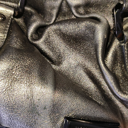 BURBERRY Silver Cowhide Single Shoulder Bag Crossbody Tote Bag Black hardware Removable shoulder strap-(SKU)-938135515