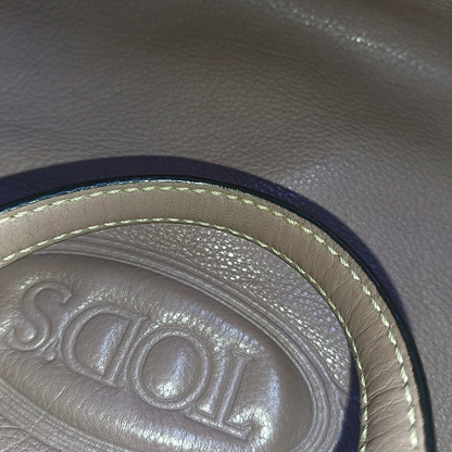 TOD'S Tote bag Dark Gray Cowhide Single Shoulder Bag Handbag Crossbody Bag Silver Hardware-(SKU)-935893458
