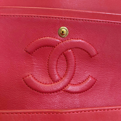 CHANEL CLASSIC FLAP Medium-sized Pink Lamb Skin Quilted V Pattern Crossbody Bag Shoulder Bag 24 Clasp Golden Hardware-(SKU)-967790368
