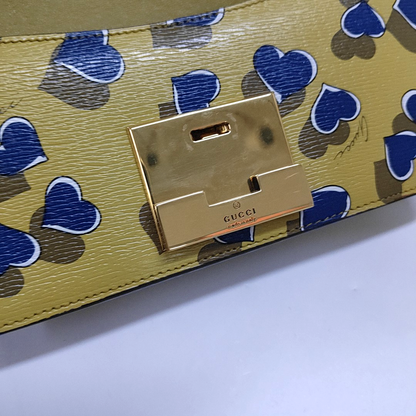 GUCCI Yellow Leather Printed Wallet Golden hardware-(SKU)-959900528
