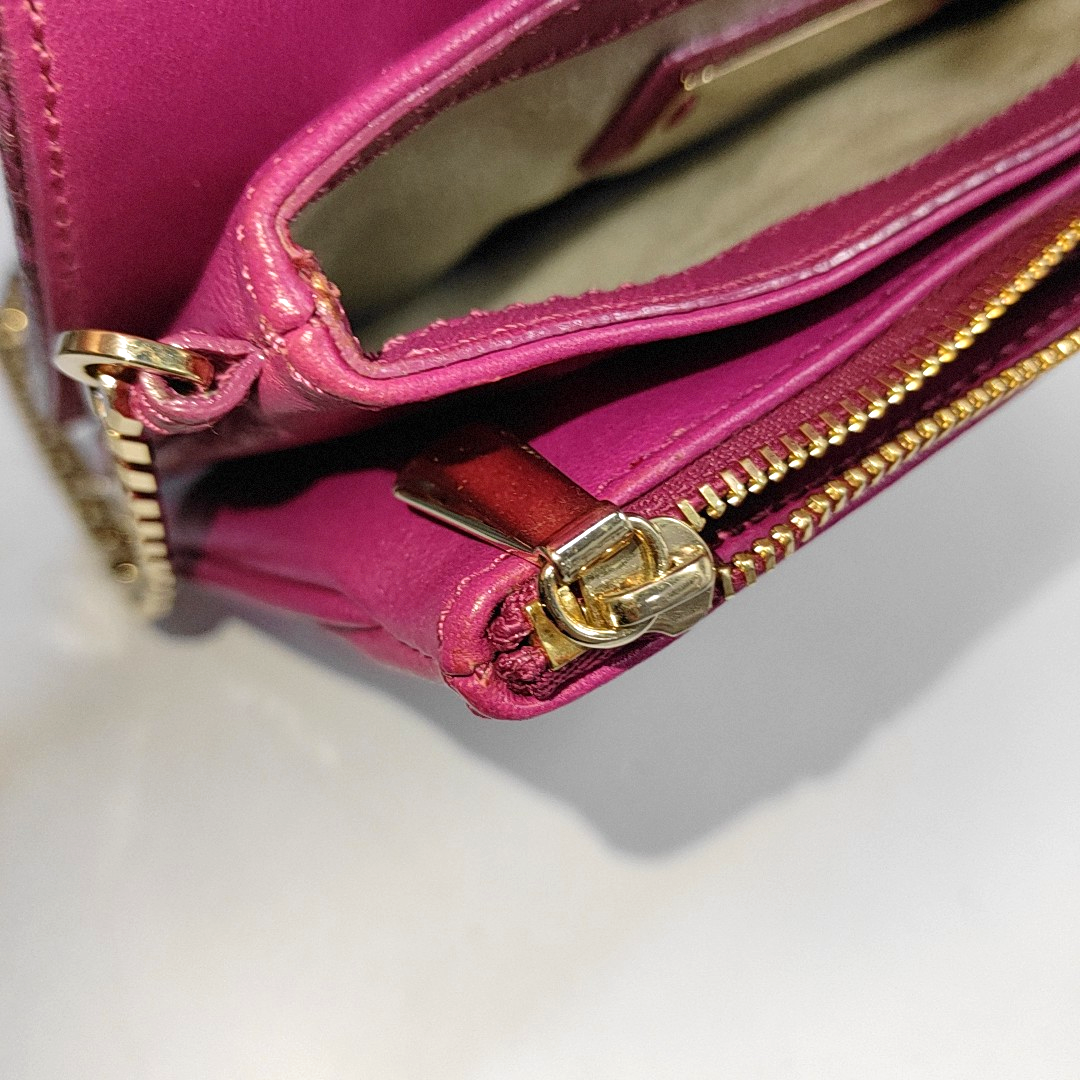 JIMMY CHOO Fuchsia Leather Snake Pattern Crossbody Bag, Shoulder Bag Golden hardware-(SKU)-939200557