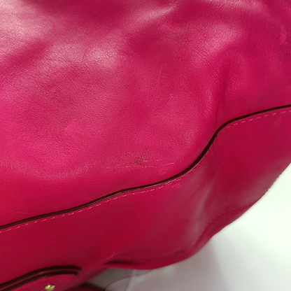 COACH Colette Fuchsia Leather Shoulder Tote Crossbody Bag Golden hardware Removable shoulder strap-(SKU)-931965984