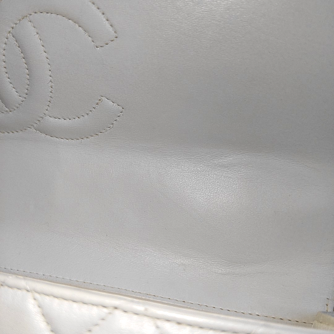 CHANEL KELLY PARENT White Calfskin Quilted Handbag with Gold Hardware, Vintage-(SKU)-931087336