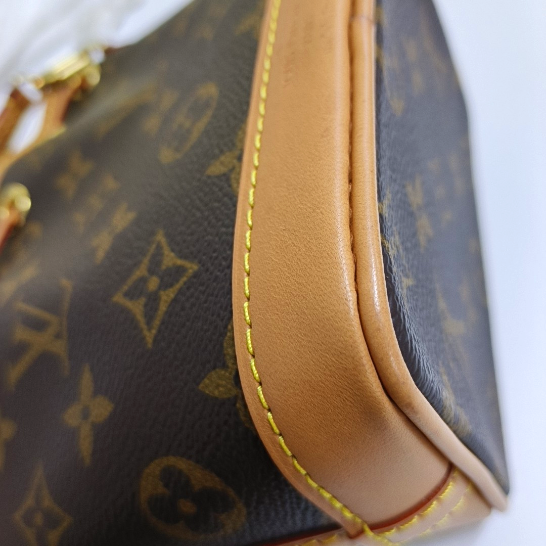LOUIS VUITTON NOÉ Nano Brown Coated Canvas Monogram Vernis Bucket Bag Shoulder Bag Crossbody Handbag with 2 Detachable Straps-(SKU)-963381502