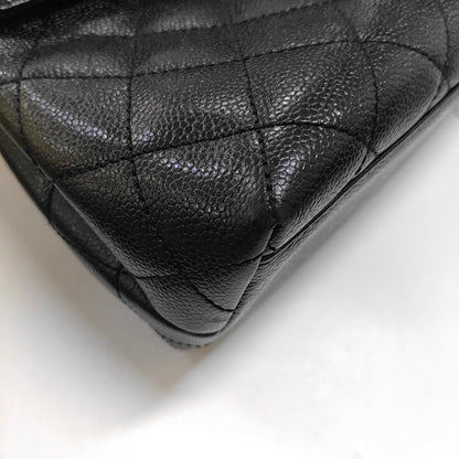 CHANEL VINTAGE KELLY Black Calfskin Quilted Leather Tote Bag Golden Hardware 7 Clasp-(SKU)-966795057