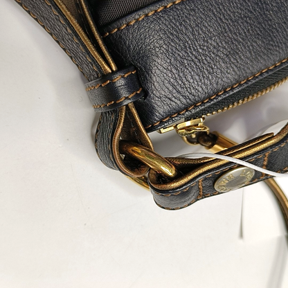 LOEWE Black Canvas Single Shoulder Bag Crossbody Bag Silver Hardware-(SKU)-943657532