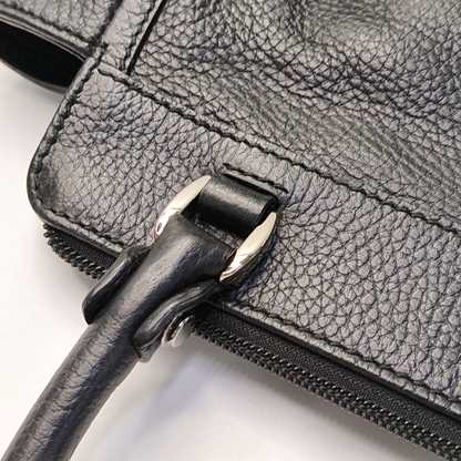 GUCCI D Gold Black Leather Single Shoulder Bag Silver Hardware-(SKU)-957921369