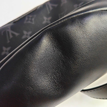 LOUIS VUITTON DISCOVERY Small Black Coated Canvas Vintage Fanny Pack Crossbody Bag Silver Hardware-(SKU)-968423625