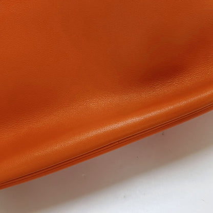 HERMÈS Bolide 31 Hermes Orange Evercolor Leather Bowling Bag Handbag Silver Hardware 🄺-(SKU)-968974398
