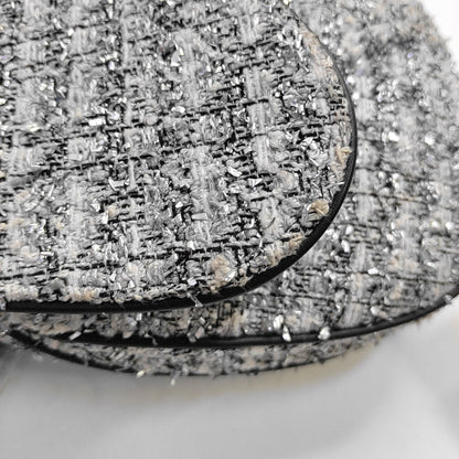 DIOR Saddle silver wool Cannage pattern saddle bag, shoulder bag, crossbody bag, handbag with silver hardware and 2 detachable straps-(SKU)-967667000