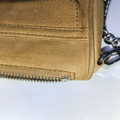 REBECCA MINKOFF M.A.C. Mustard Yellow Leather Fringe Single Shoulder Crossbody Silver Hardware Removable shoulder strap-(SKU)-935255917