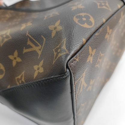 LOUIS VUITTON WEEK-END Large Size Brown Coated Canvas Monogram Single Shoulder Bag Handbag Black Hardware Removable Shoulder Strap-(SKU)-955520114