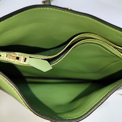 HERMÈS Trim 24 Avocado Green Evercolor Leather Crossbody Shoulder Bag Golden Hardware Y Stamp-(SKU)-959511633