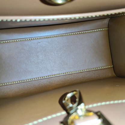 LOUIS VUITTON CITY STEAMER Mini Beige Calfskin Steam Bag Shoulder Bag Convertible Strap-(SKU)-965273931