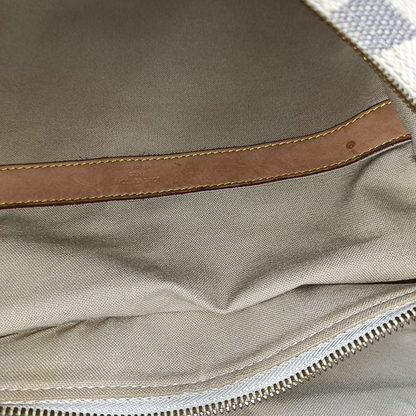 LOUIS VUITTON NAVIGLIO White Coated Canvas Chessboard Plaid Single Shoulder Bag Tote Crossbody Golden hardware-(SKU)-946272112