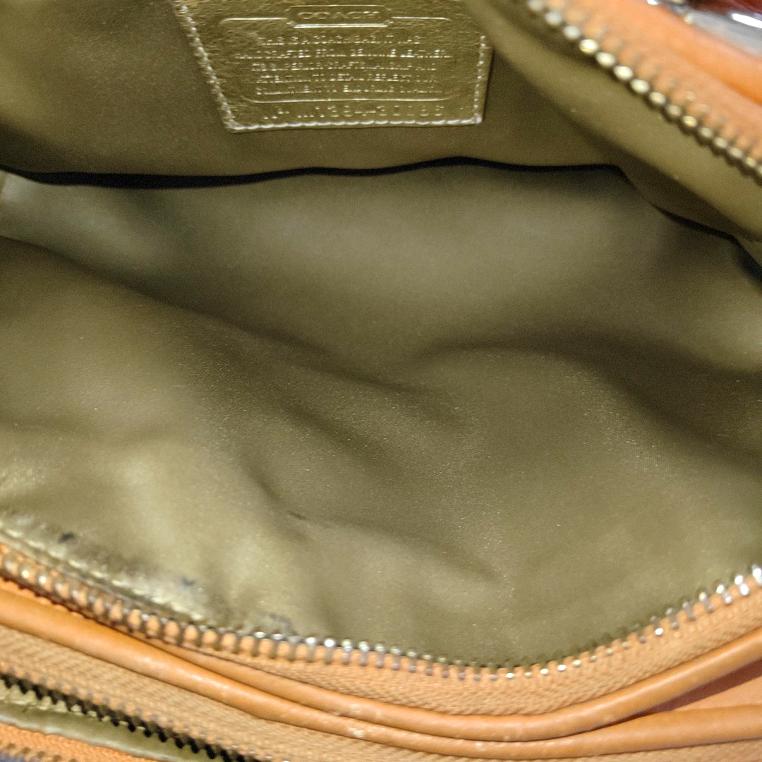COACH Orange Leather Crossbody Handbag Single Shoulder Bag Golden hardware Removable shoulder strap-(SKU)-929655497