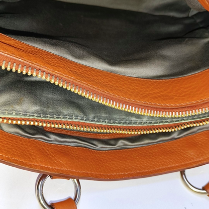 Miu Miu Tote bag Orange Cowhide Single Shoulder Bag Handbag Crossbody Bag Silver Hardware Removable shoulder strap-(SKU)-954144217