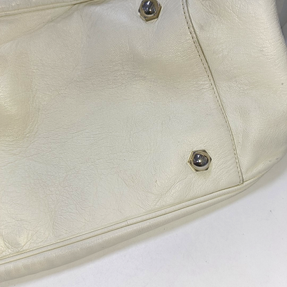 YSL ROADY White Leather Handbag Silver Hardware Sub-bag-(SKU)-942584962