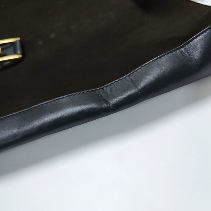 GUCCI Dark Brown Velvet Leather Single Shoulder Bag Tote Bag Golden hardware-(SKU)-940165554
