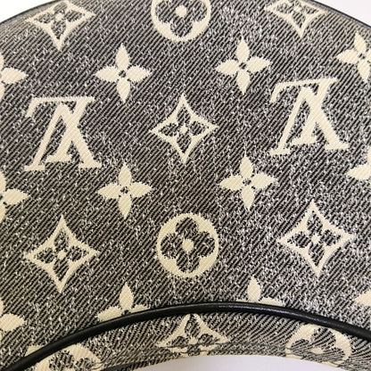 LOUIS VUITTON LOOP Dark Grey Canvas Monogram Jacquard Pea Bag Crossbody Bag Shoulder Bag Silver Hardware 2 Removable Straps-(SKU)-967284510